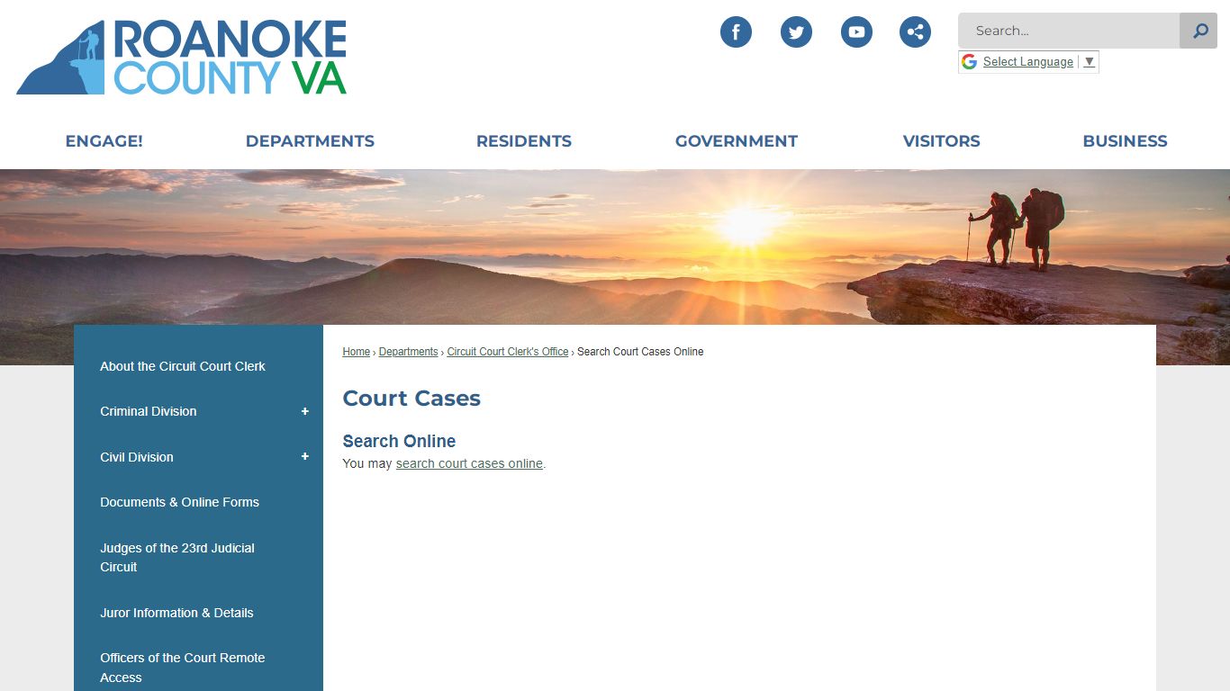 Court Cases | Roanoke County, VA - Official Website
